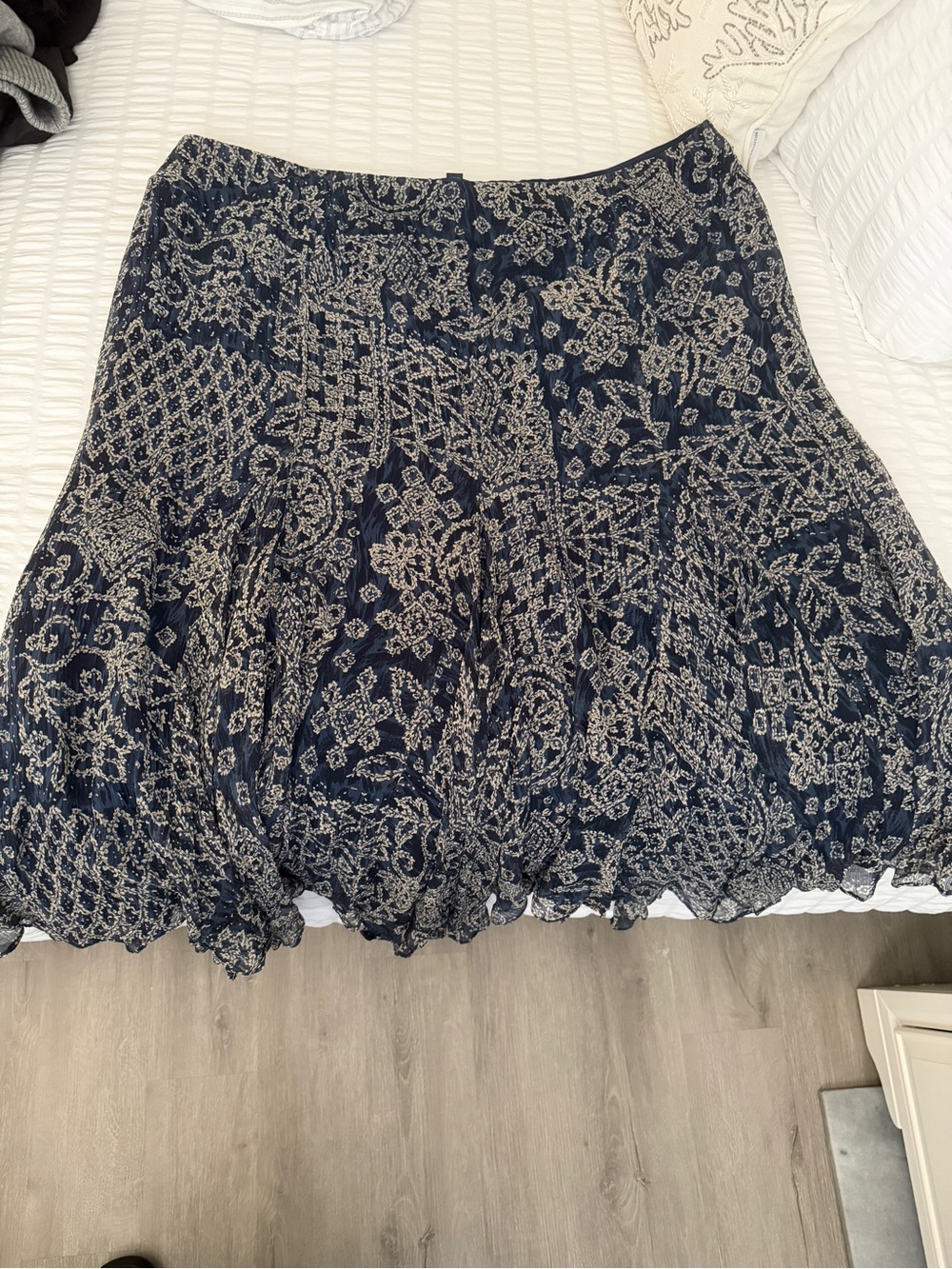 Lauren by Ralph Lauren Women’s Navy Blue Printed A-Line Skirt